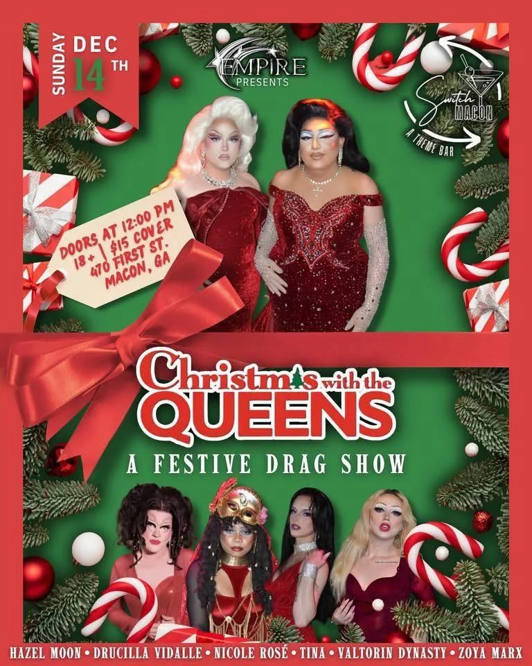 ✨🎄 It&rsquo;s almost time, Macon! 🎄✨
Christmas With the Queens is happening NEXT SUNDAY, December 14th with The Empire Macon at Switch Macon, and you do not want to miss this holiday spectacle! 👑🎁

Get ready for dazzling performances, festive gla