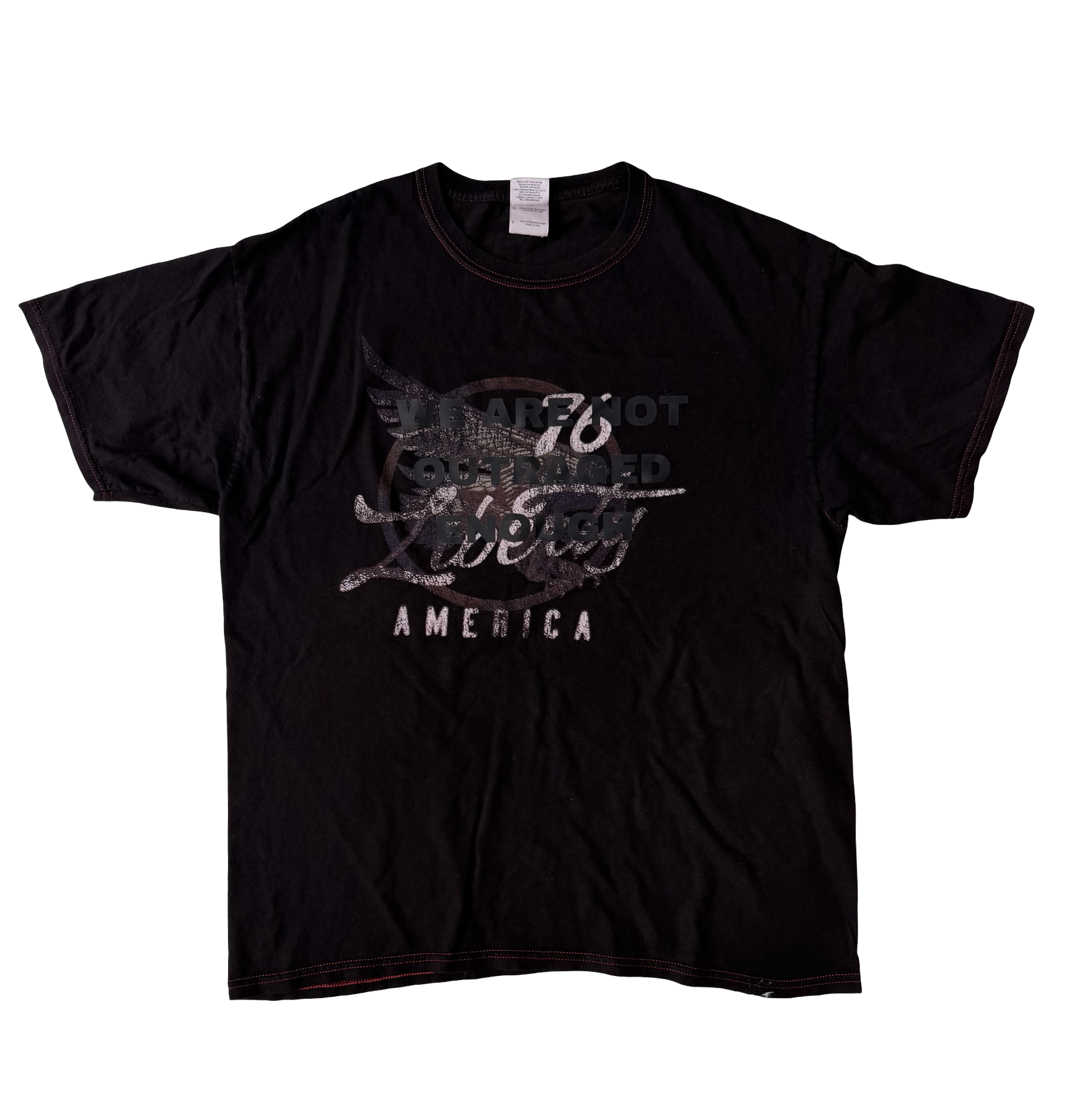 WE ARE NOT OUTRAGED ENOUGH - LIBERTY -  BLACK ON BLACK