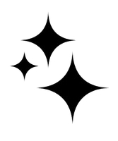 Black background with four faint sparkles or star shapes