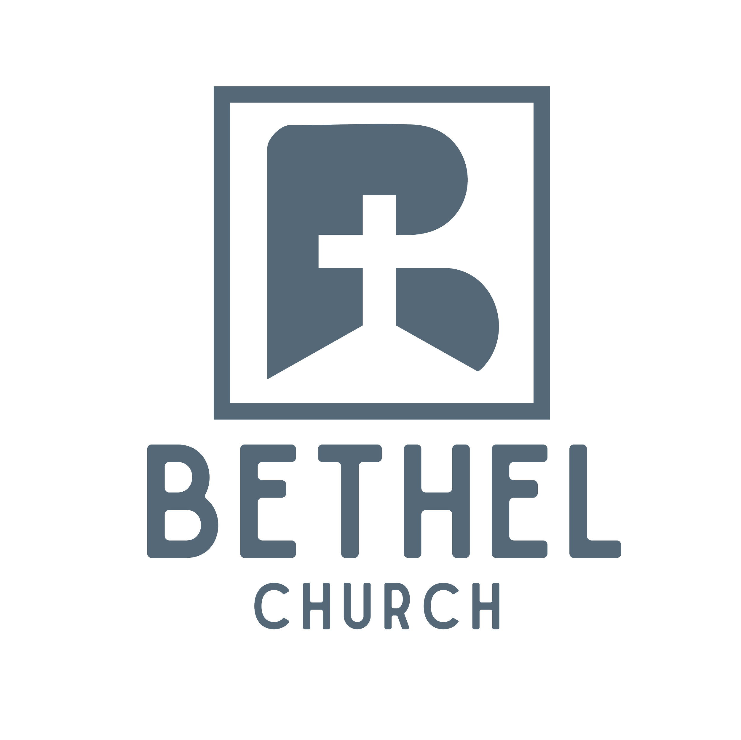 blue stacked alpine Bethel logo with mark and font