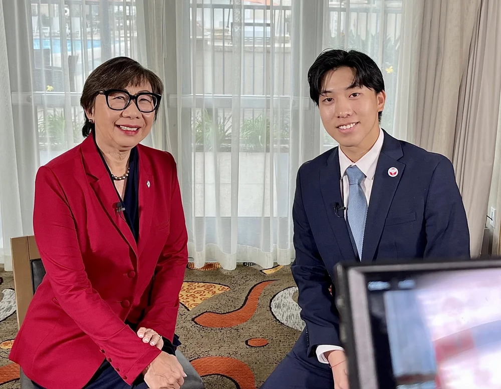 Anna Cheng Kramer with David Chan