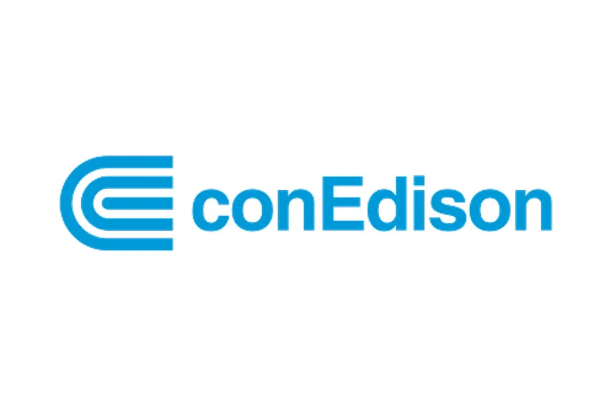 ConEdison logo with blue stylized 'C' and the text 'conEdison' in blue.