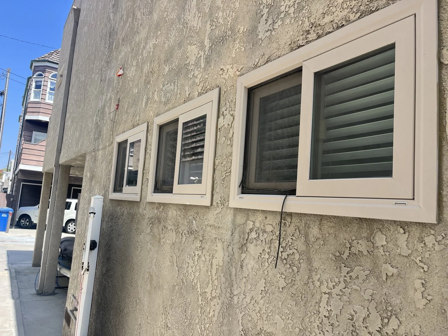 Custom window screens installed on a Southern California home