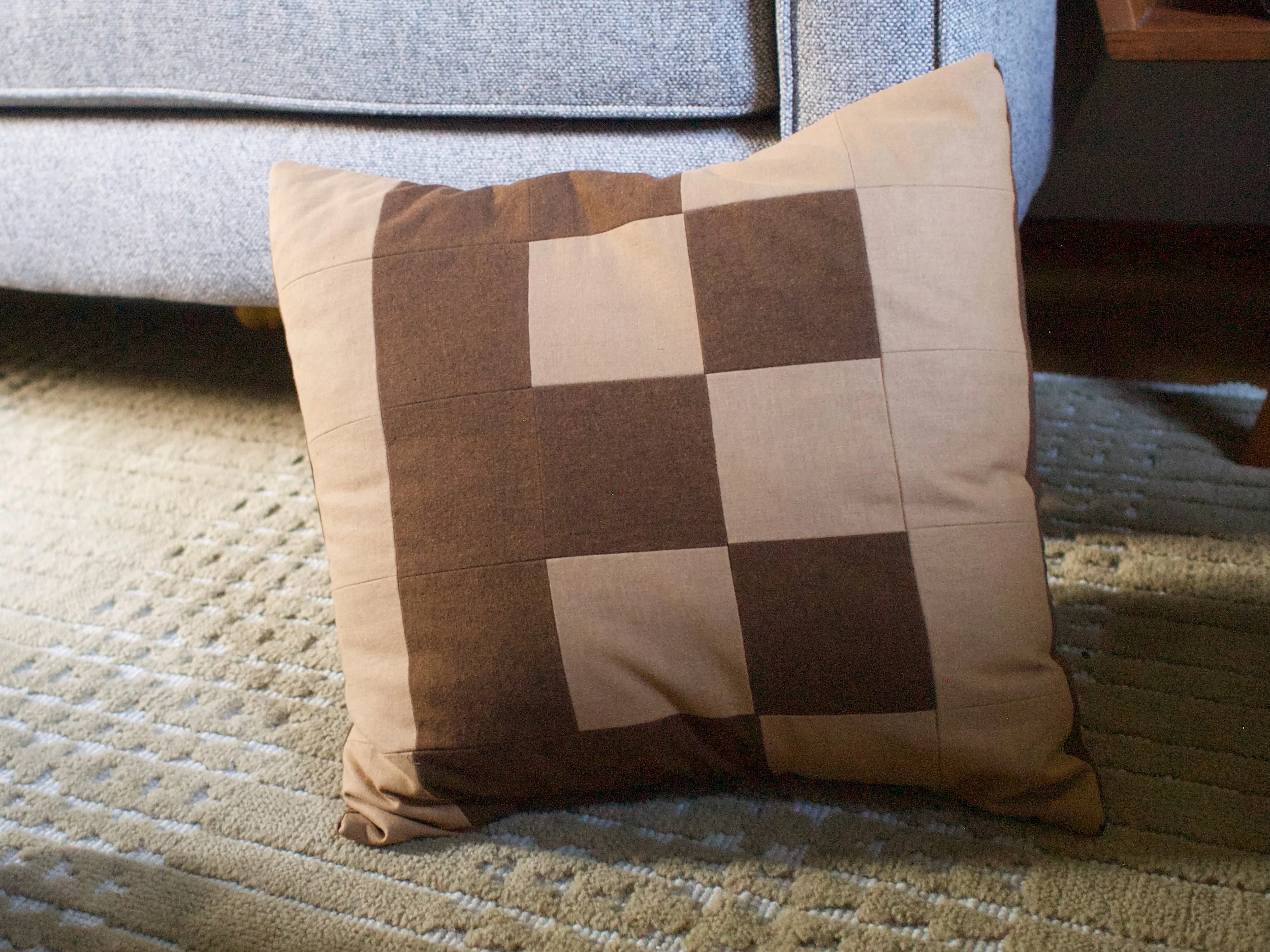 Modern Geometric Throw Pillow Cover - Chocolate/Caramel