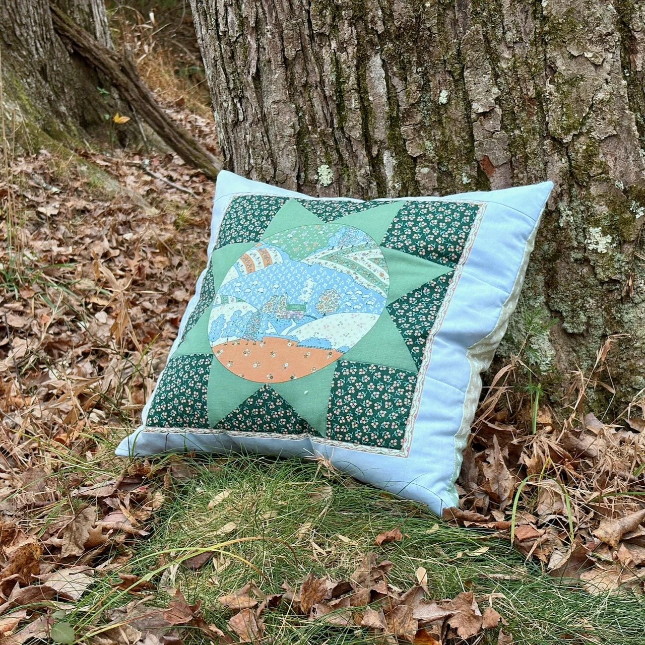 Quilted Vintage Panel Pillow Cover