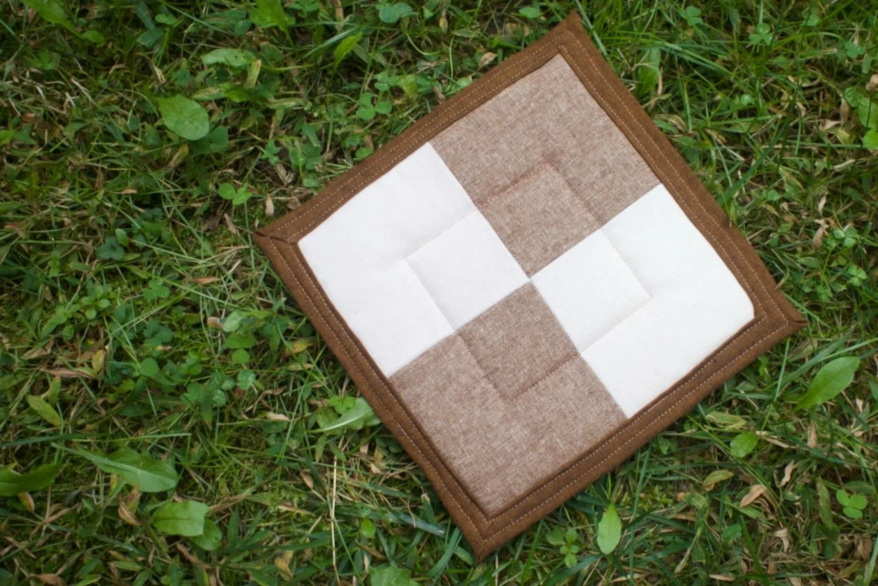 Modern Patchwork Trivet - Brown/White