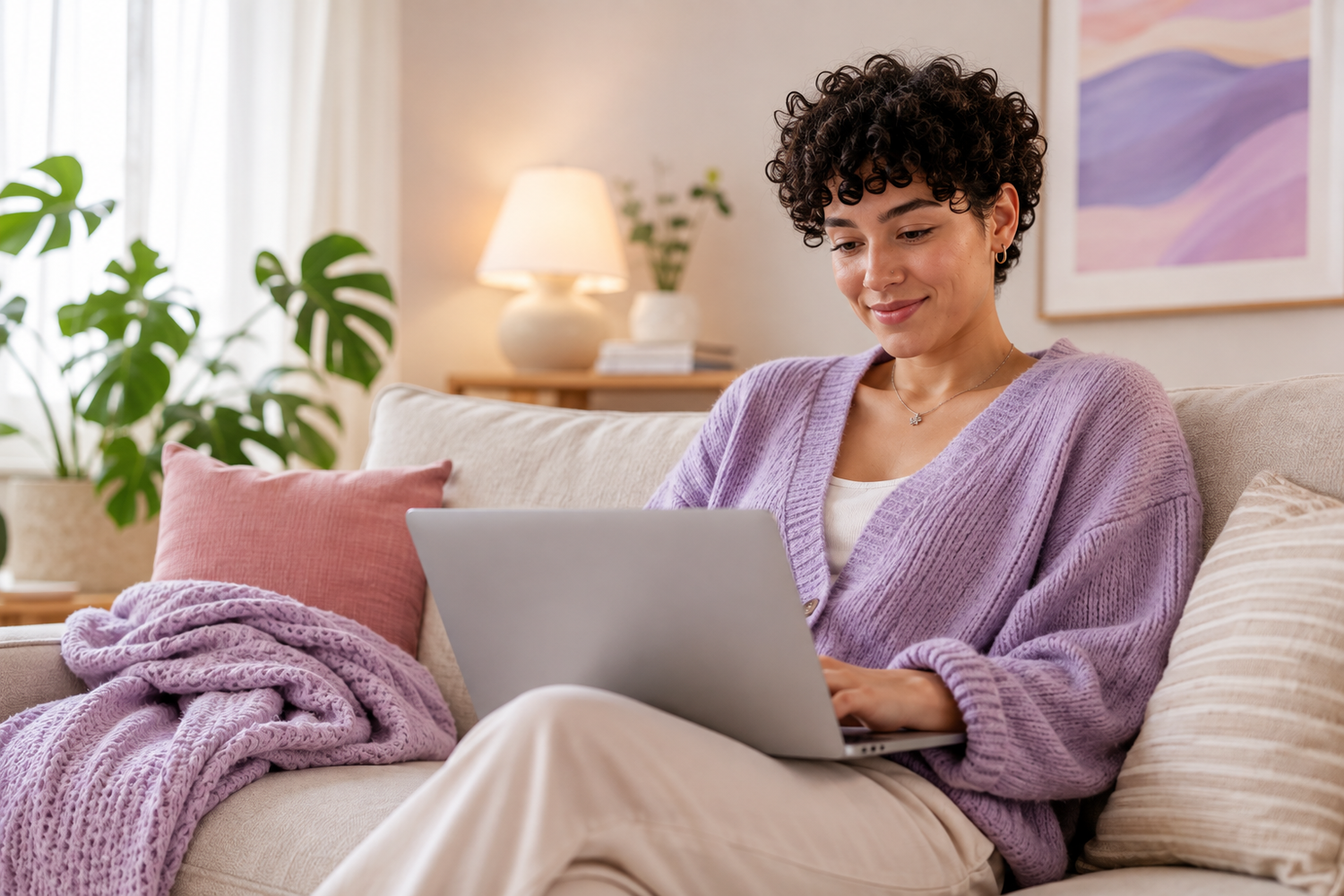 Person accessing virtual healthcare from home