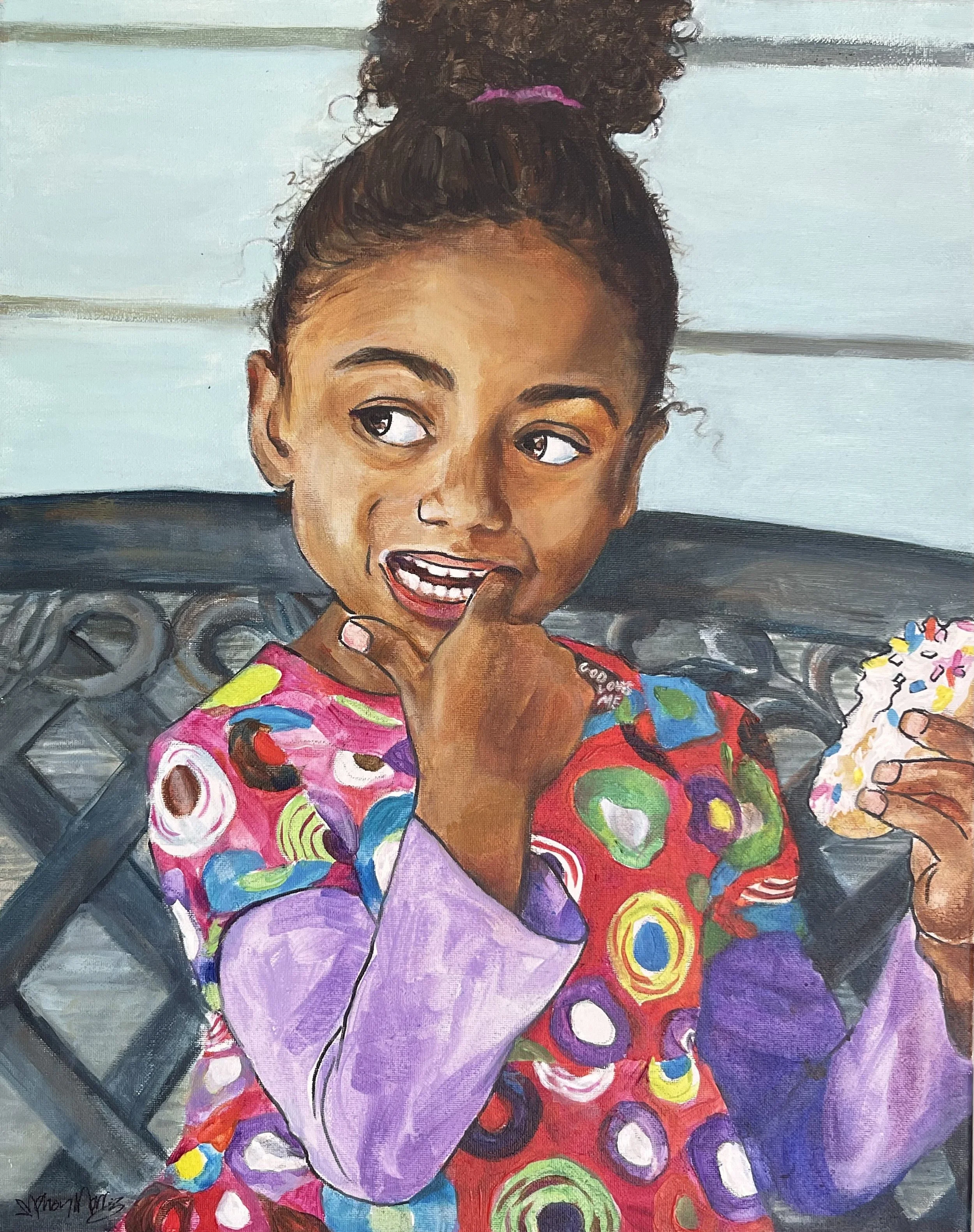 Acrylic painting of a girl