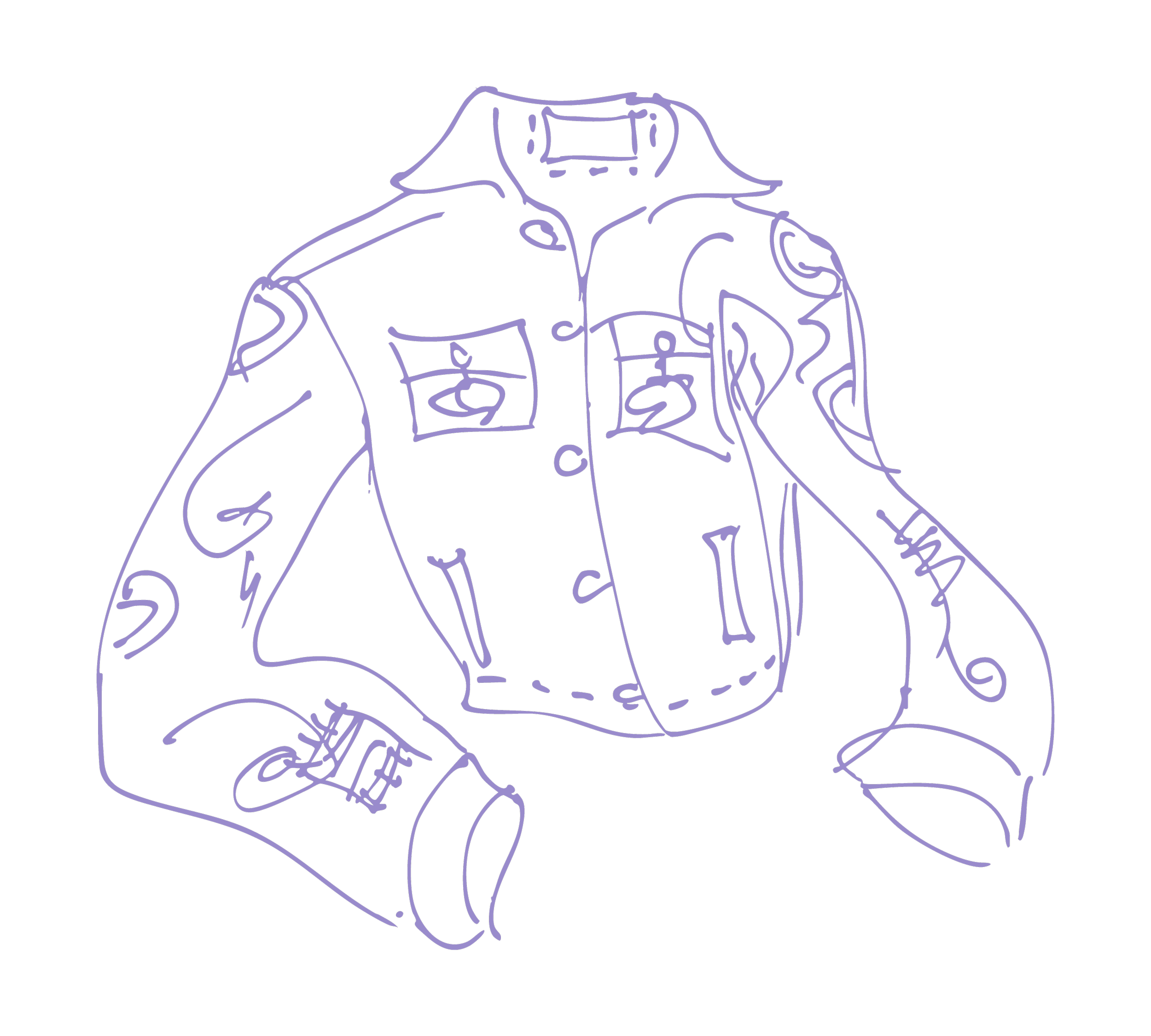A line art of a jacket
