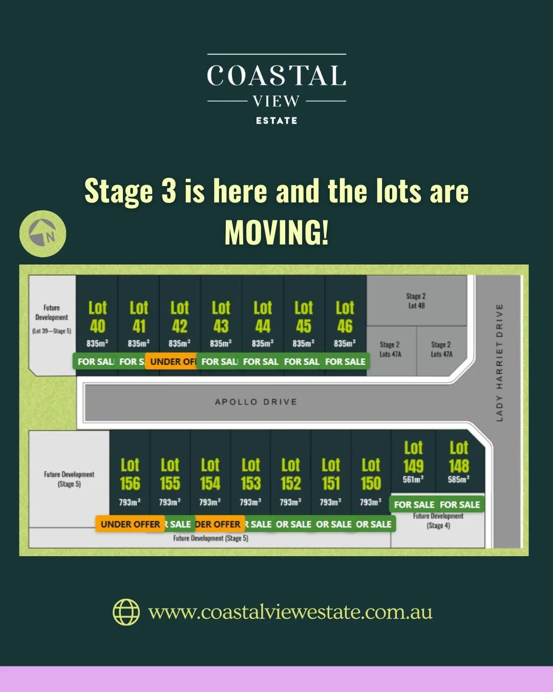 Stage 3 has officially landed at Coastal View Estate 🌊✨ and the response has been huge&hellip;
We&rsquo;ve only just released these blocks and 3 lots are already UNDER OFFER. If you&rsquo;ve been thinking about making the move, this is your sign to 