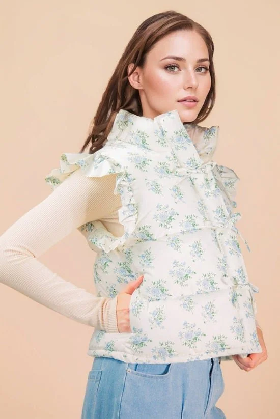 Bows & Ruffles Puff Vest
