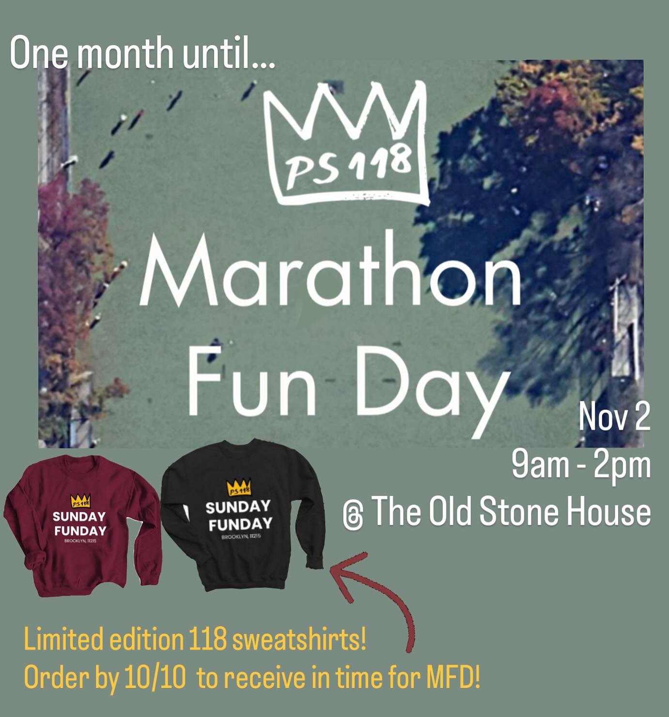 Save the date, and be on the look-out for more exciting announcements about this year&rsquo;s Marathon Fun Day!  Link in bio for these limited edition sweatshirts and other sweet merch!
