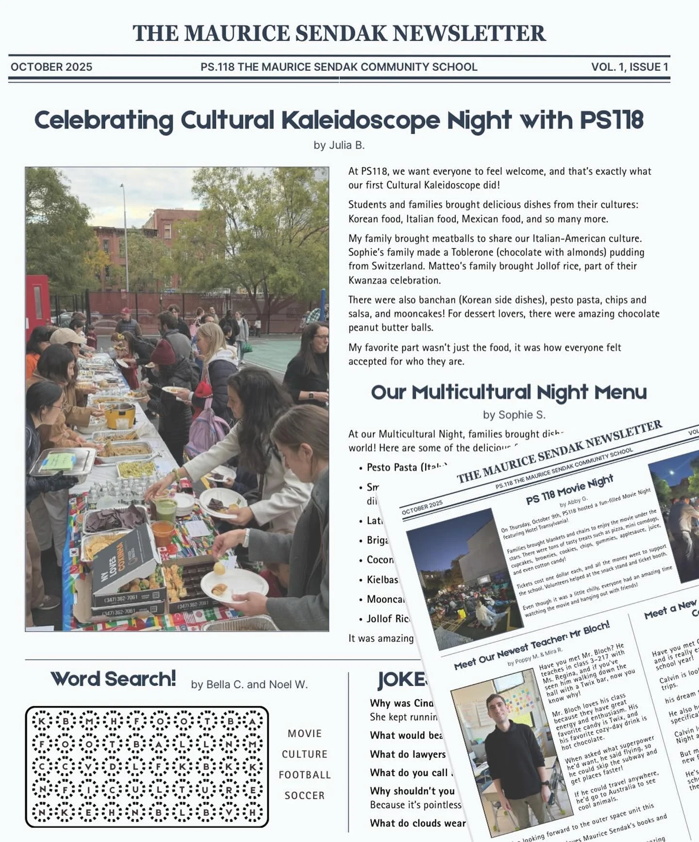 Extra extra!  A group of PS 118 4th &amp; 5th graders, led by our very own Mr. M, published the first edition of the school newspaper.  Check it out in Teresa&rsquo;s weekly email! 📰