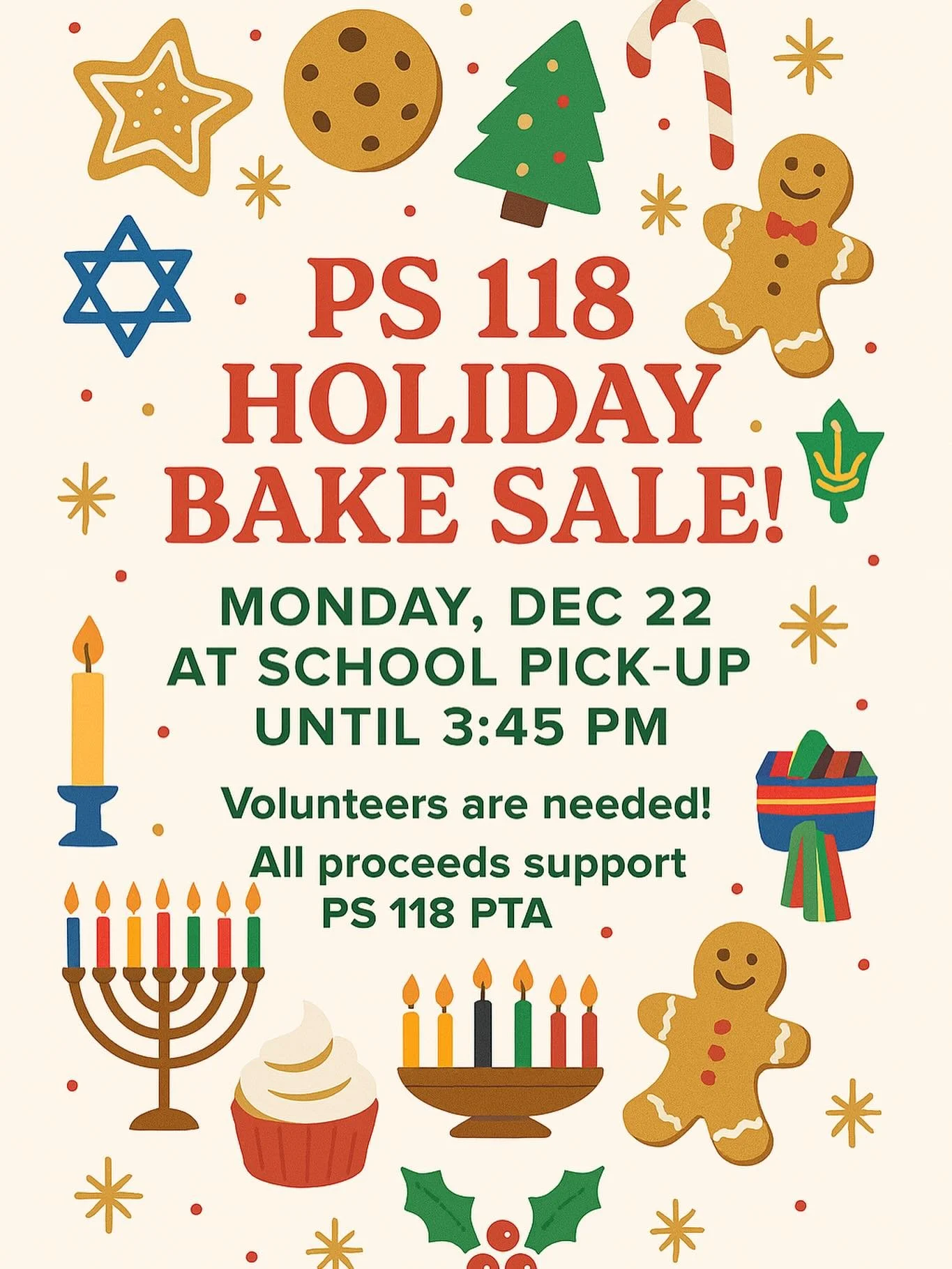 Holiday spirit is at level 💯!! See Teresa&rsquo;s email for information on how to volunteer - as a baker or slinging treats on Monday.