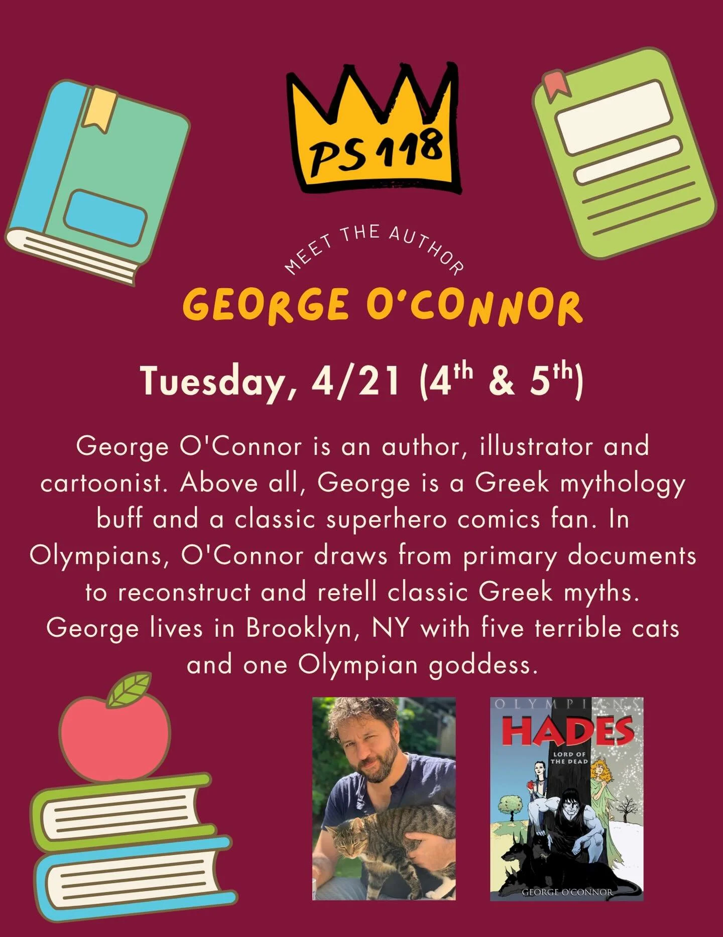 Thank you for coming to PS 118 today, @thegeorgeoconnor!! What a fun day hearing about your work!