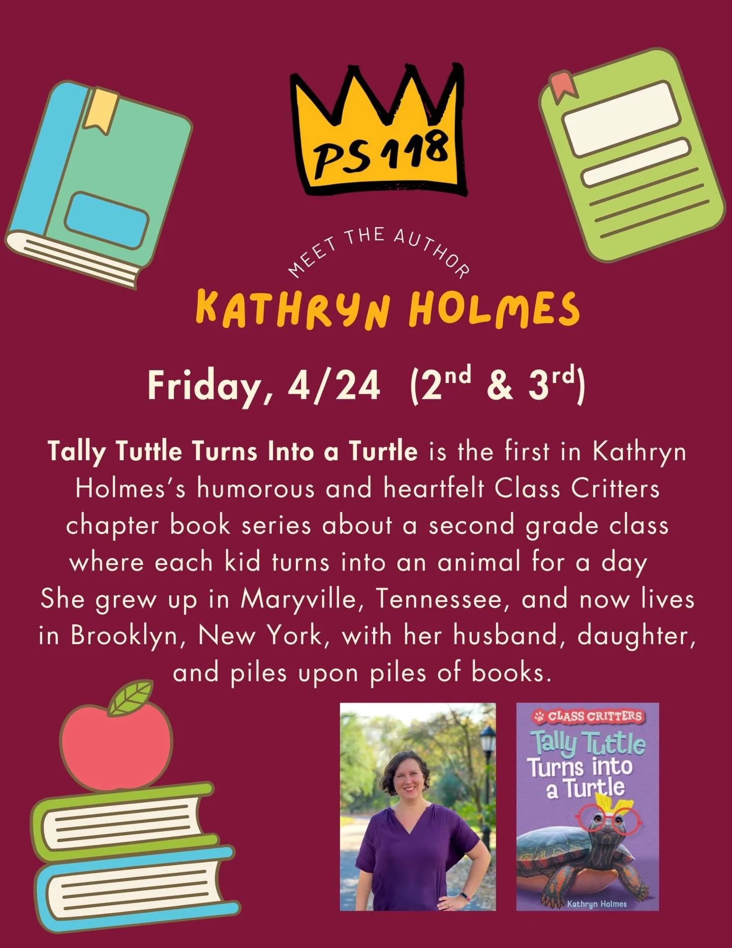Thank you @kathryn_holmes for coming to PS 118 and speaking to our 2nd and 3rd graders! Your books are so funny! We appreciate you taking the time to visit 📚📚📚