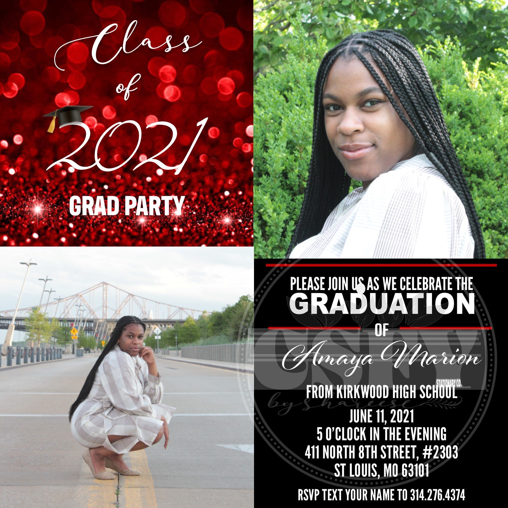 5x5 Photo Invitation - 4Square Graduate