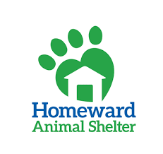 Homeward Animal Shelter logo with a green paw print and a house in the center