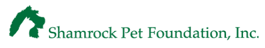 Shamrock Pet Foundation, Inc. logo with a green horse silhouette and green text.