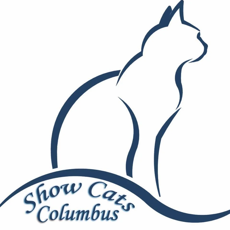A silhouette of a sitting cat with the text "Show Cats Columbus" written below it.