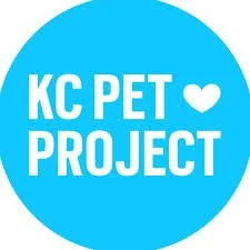 Blue circular logo with white text reading "KC PET PROJECT" and a white heart.