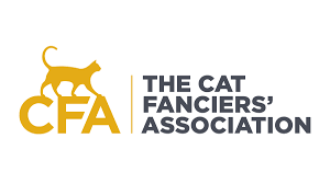Logo of The Cat Fanciers' Association featuring a stylized cat and the organization's name.