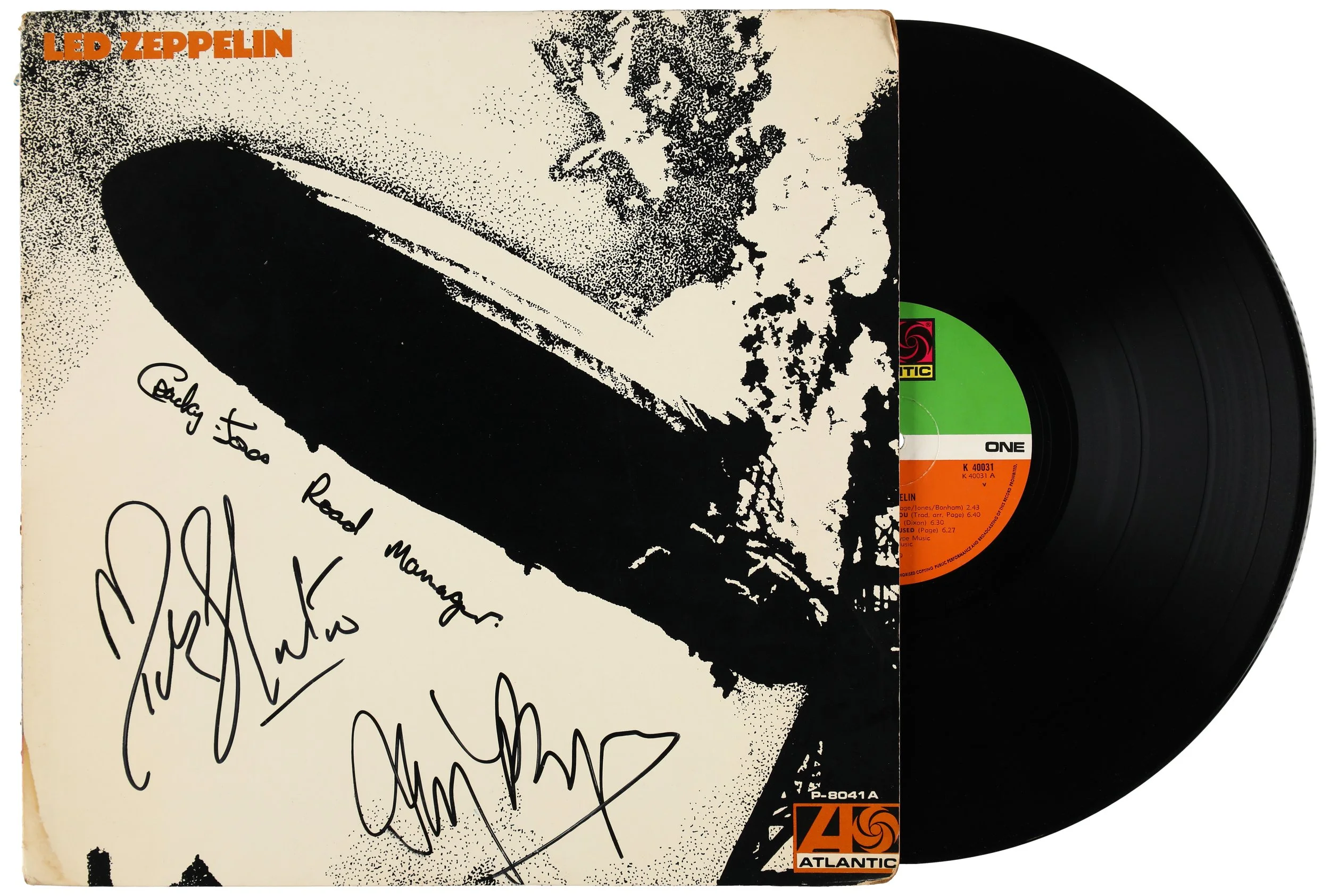 Led Zeppelin Band-Signed Self-Titled Debut Vinyl Record for Goldin Auctions