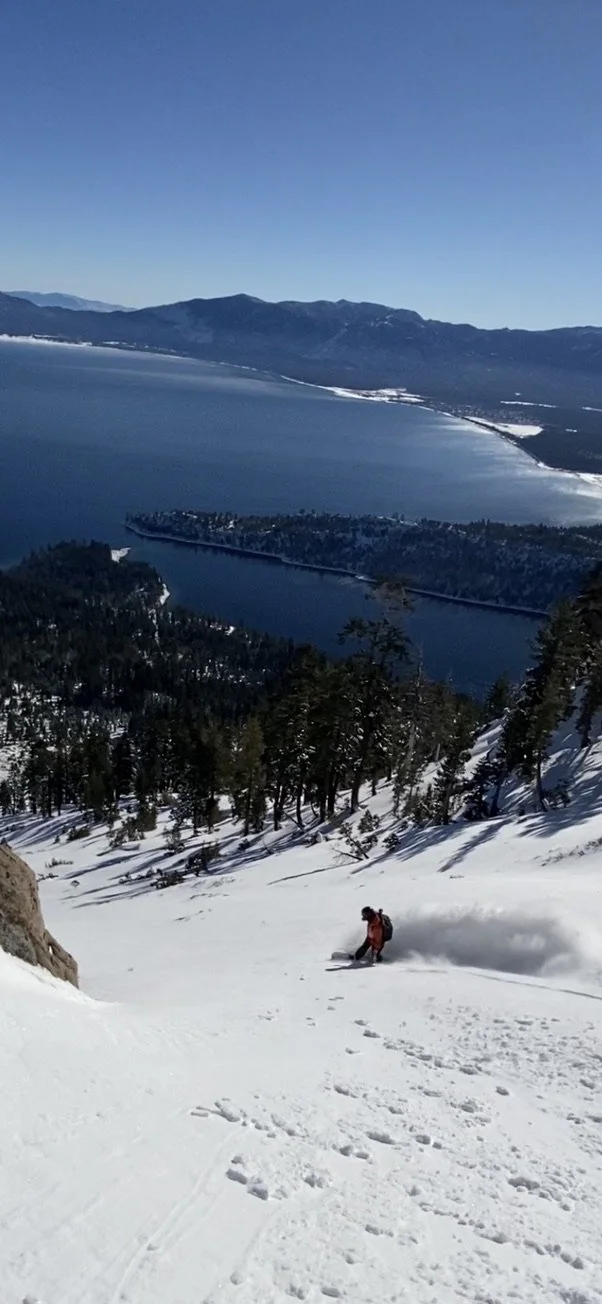 Women Ski Touring near Lake Tahoe, California
