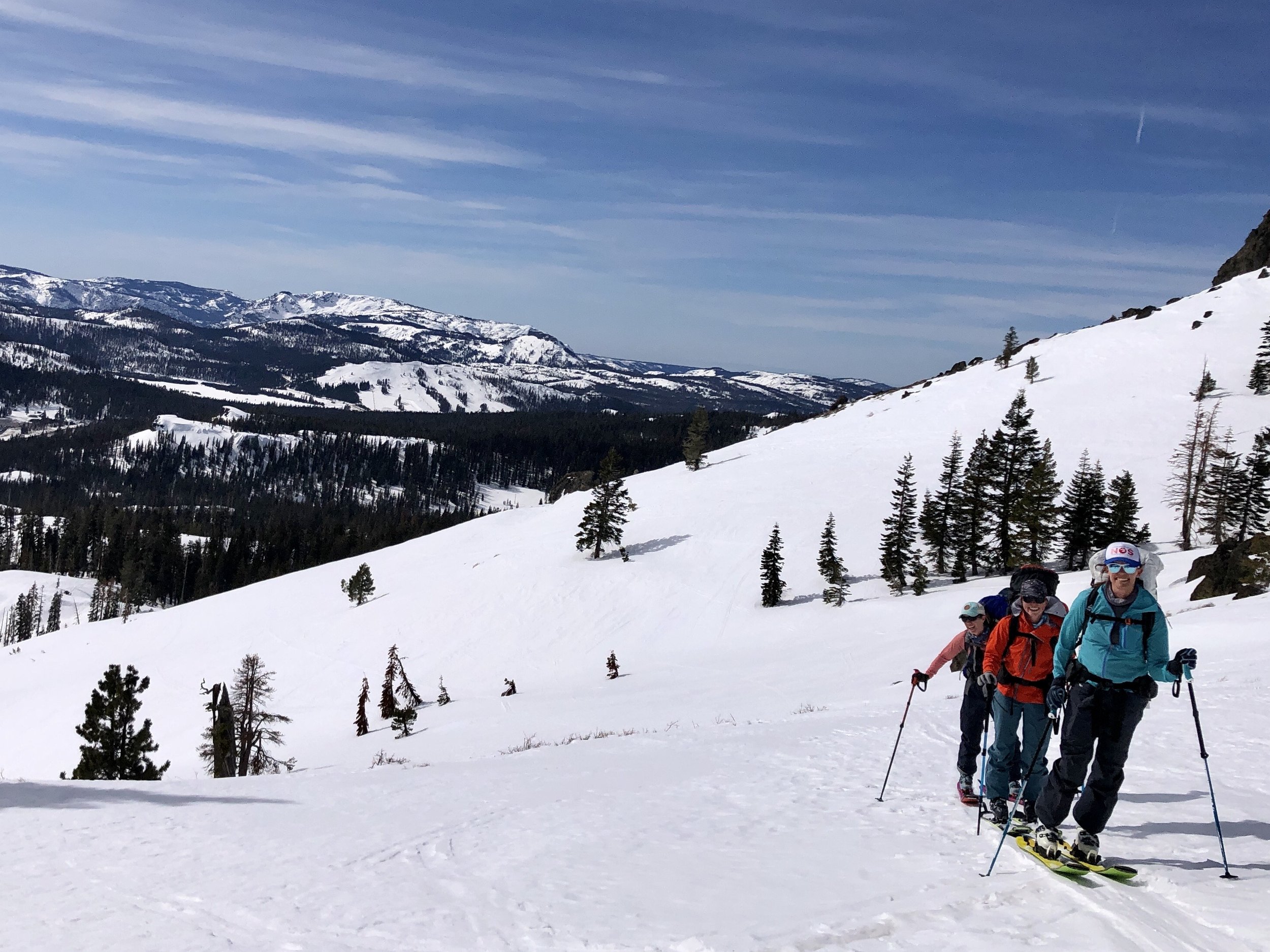 women ski touring