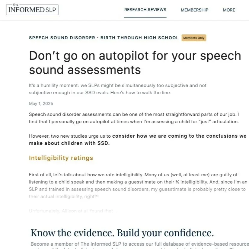 Don't go on autopilot for your speech sound assessments by The Informed SLP