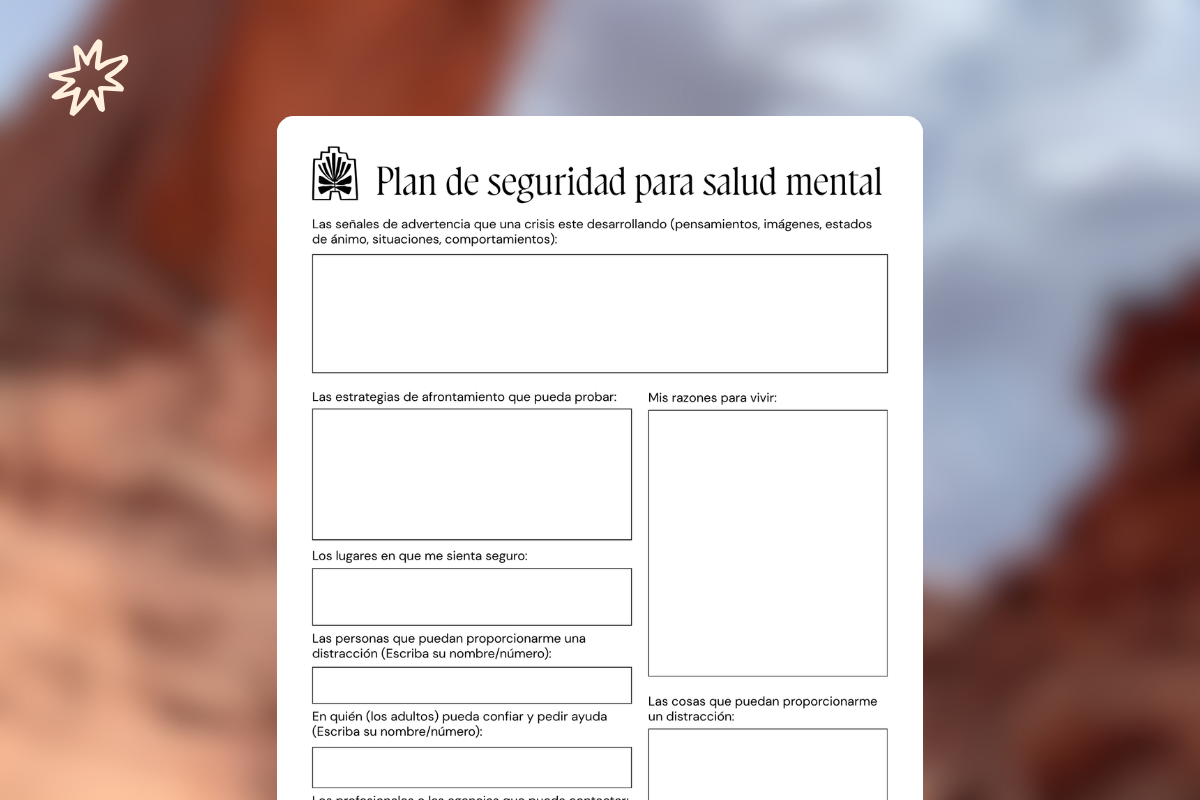 Thumbnail for the plan de seguridad with a blurred rock arch background