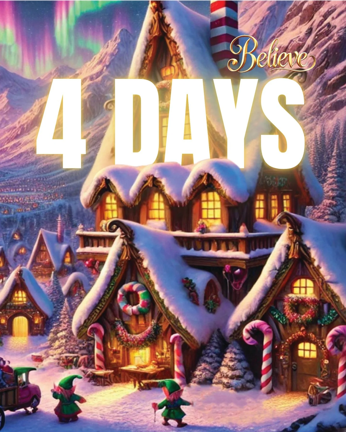 Four days left, can you feel the cheer?
The gingerbread house says Christmas is near!
Icing, sparkle, gumdrops too&hellip; And a magical musical waiting for you!

18&ndash;23 December 2025
BOOK NOW for Believe The Musical: believeinchristmas.com.au

