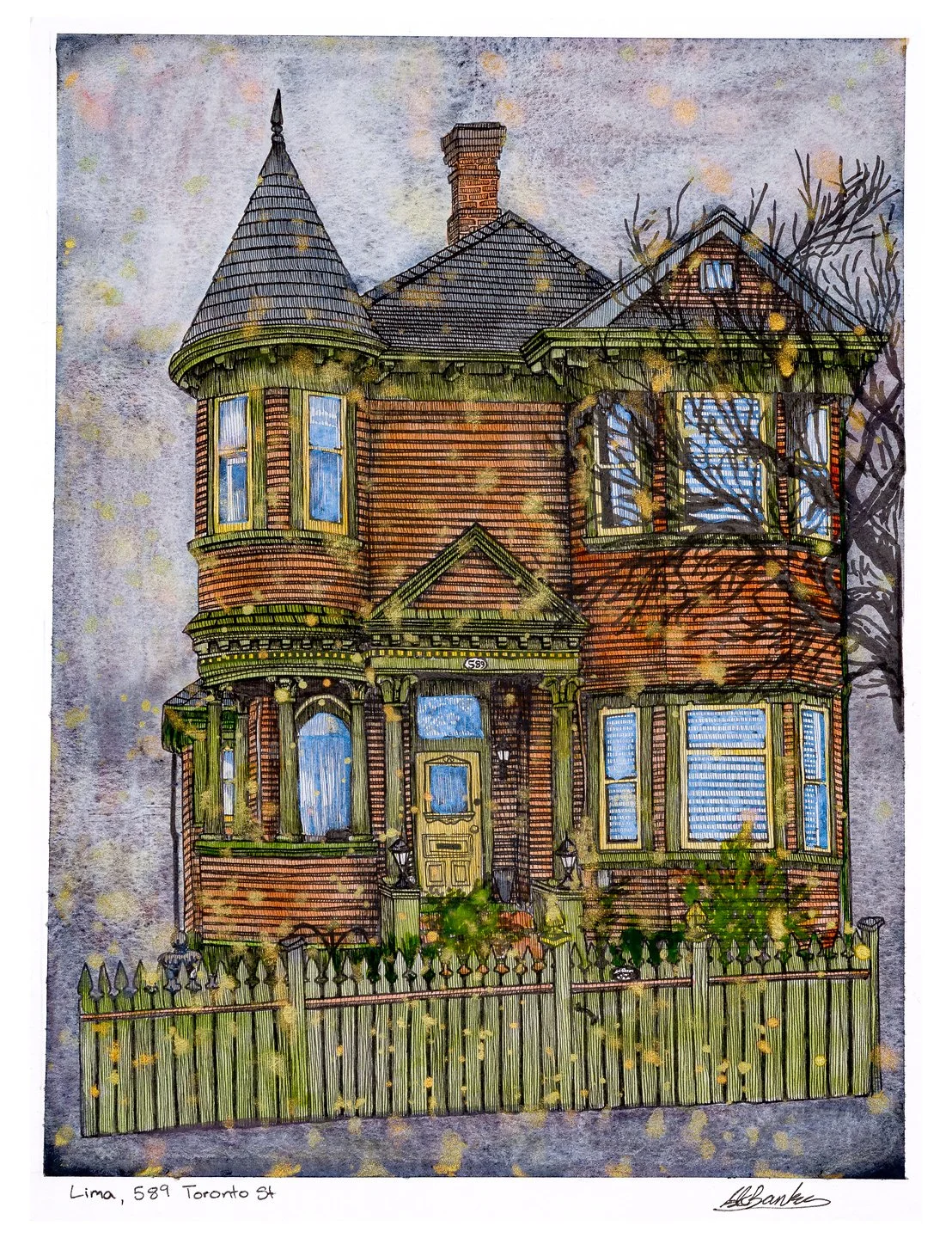 Lima, 589 Toronto St. Ink and watercolour on paper  11"x14"
2026