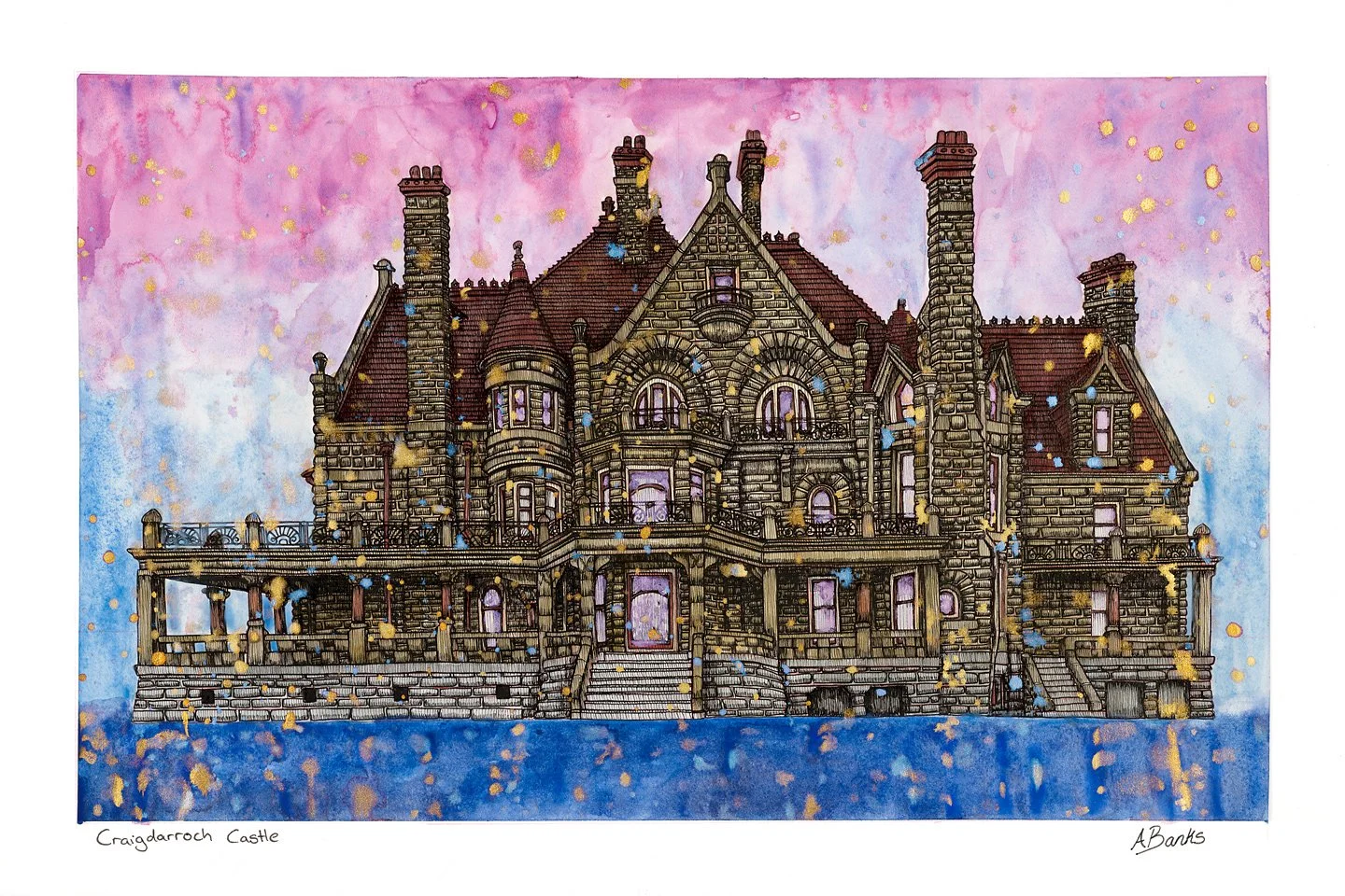Craigdarroch Castle.
Ink and  watercolour on paper 18"x12"
2026