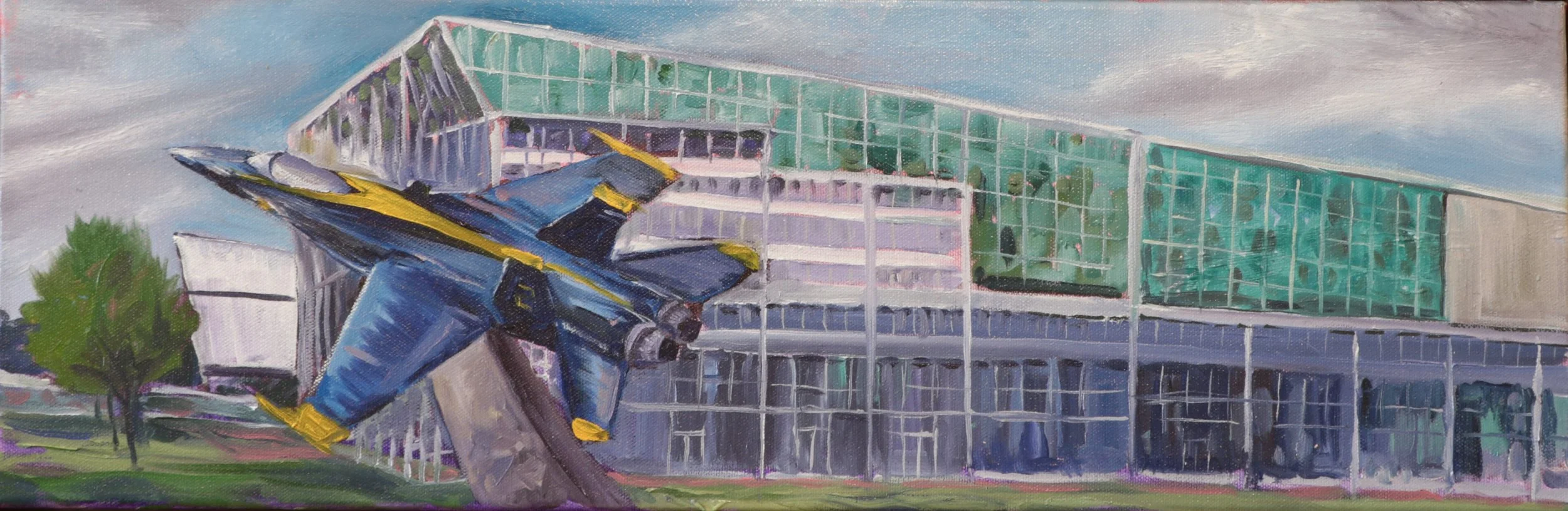   Museum of Flight II , 2024 8” x 24” Oil on Canvas 