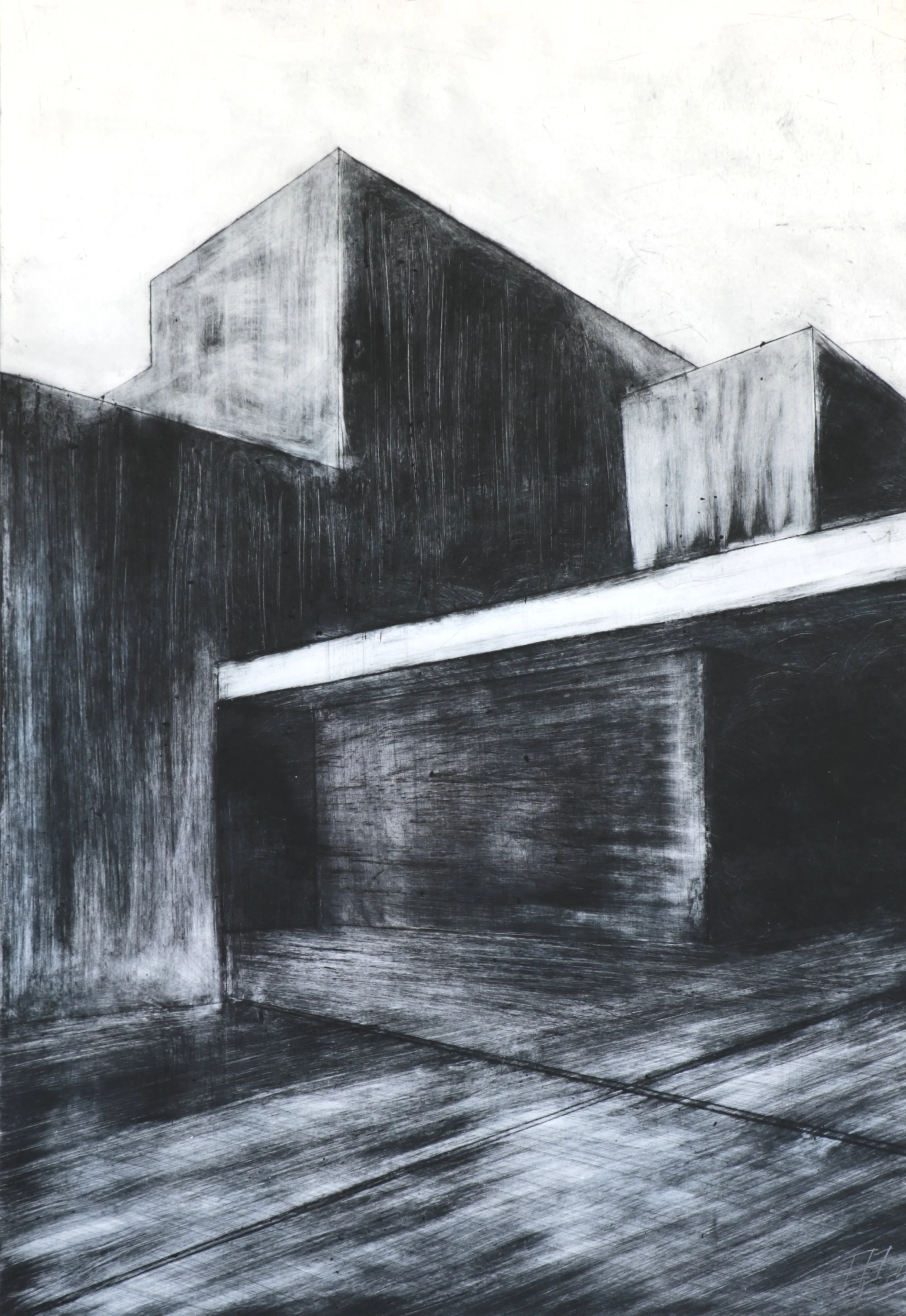   LA Fire Aftermath ,   2024 27 ½” x 18 ¾” Drypoint 