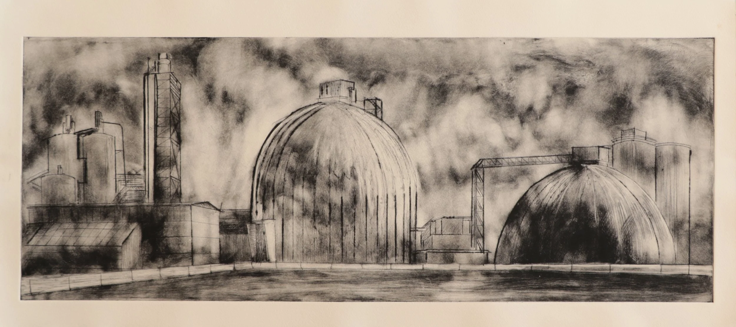   Cement&nbsp;- Grey State I , 2024 16” x 35 ¾” Etching and Drypoint 