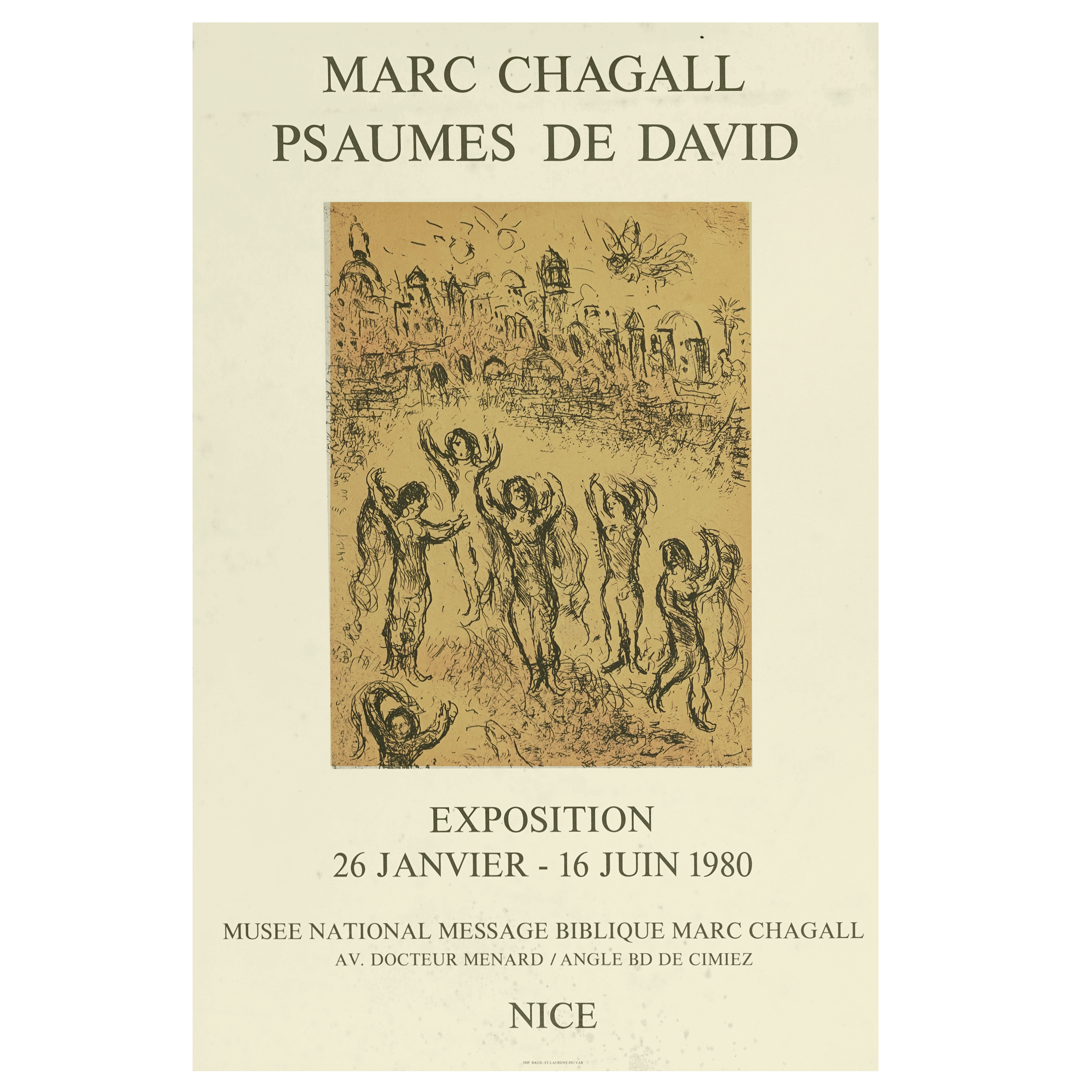 MARC CHAGALL - LITHOGHRAPH PRINT "PSAUMES DE DAVID"