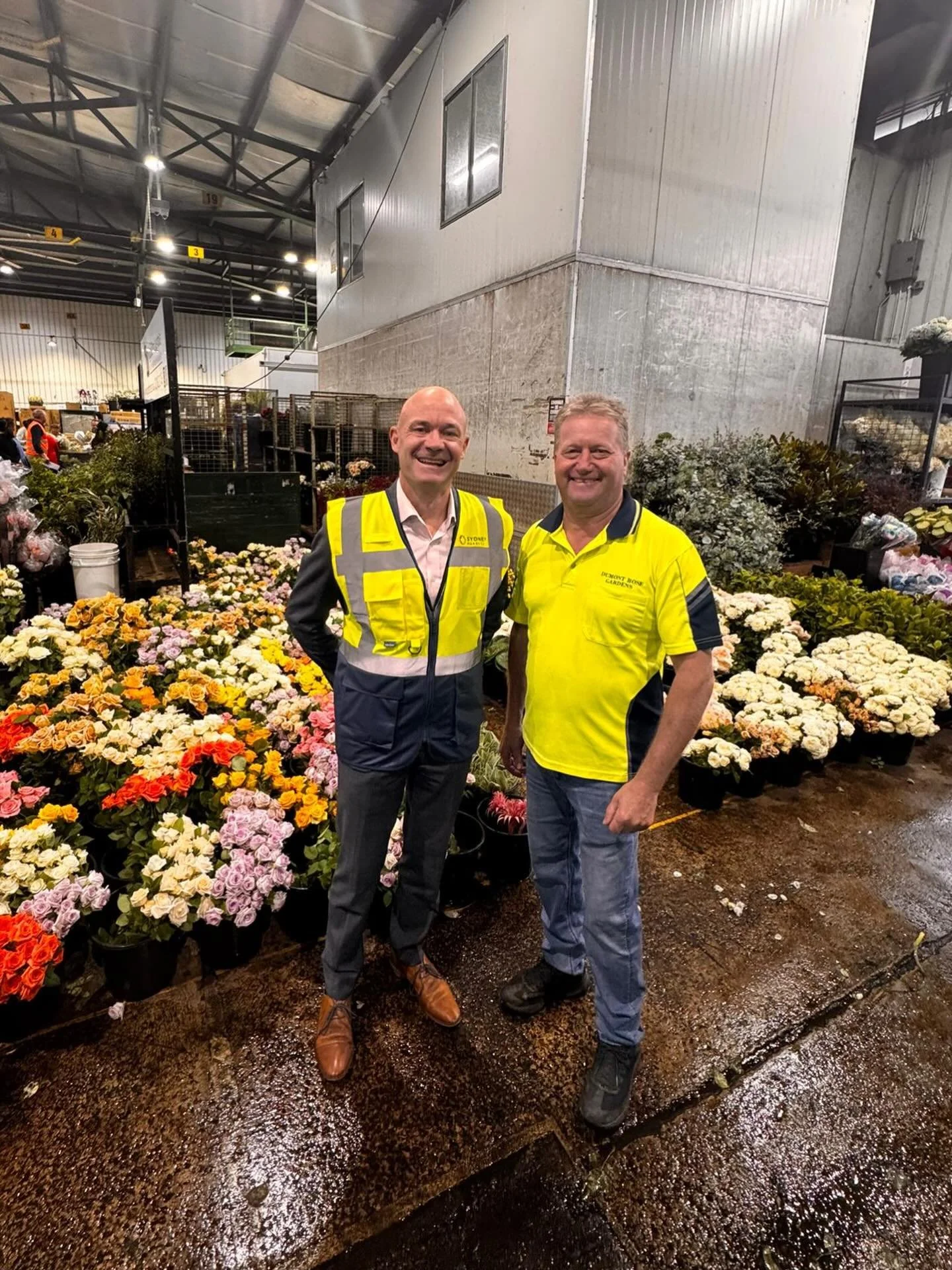 2026 Valentine&rsquo;s Day at the @sydneyflowermarket 🌹

1. Market CEO Anthony Boyd visits the market and stops in with Stephen Pellizzer of @dumont_rose_gardens 
2. Overlooking @bagala_bros_australia 
3. @abcradionational interview
4. Roses galore 