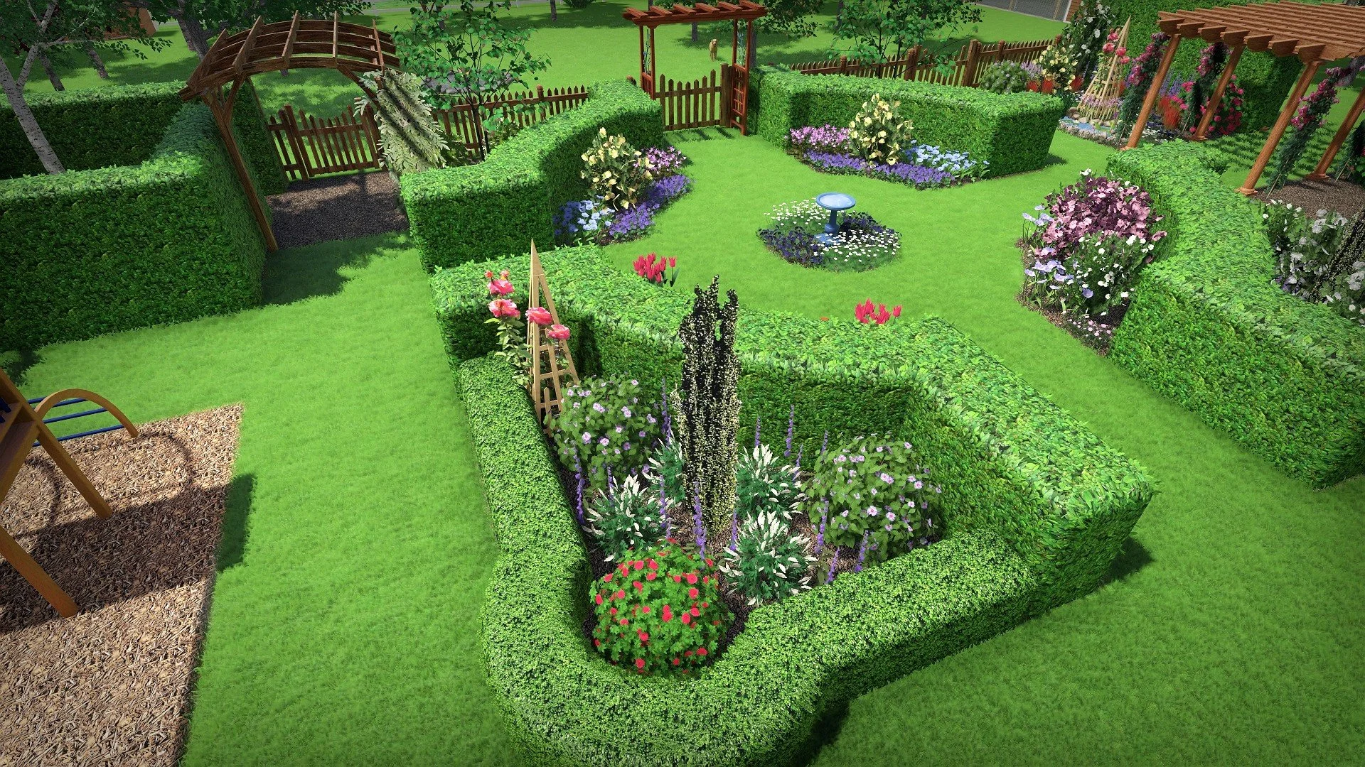 View to Round Garden over Bed.jpg