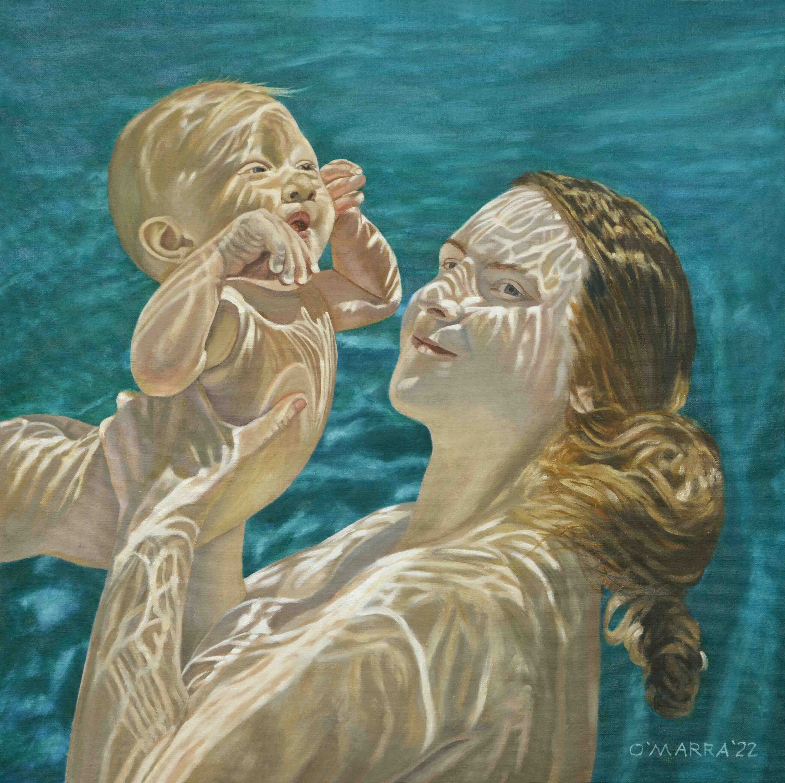 Mother and Child (Homage to Donatello), oil on canvas, 24" x 24"​
(Contact me about pricing)