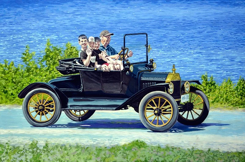  'Andy F. and his Joy Riders', oil on canvas, 24" x 36", 2020 (SOLD)