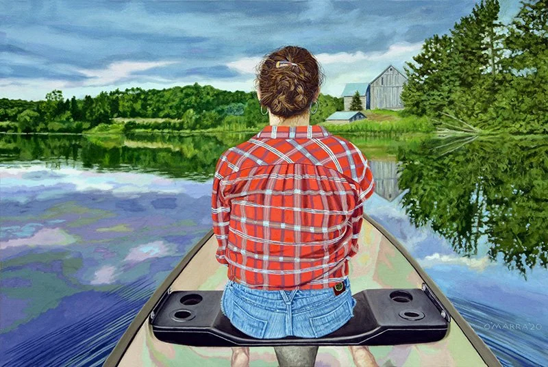 'Canoeing With Isabelle', oil on canvas, 24" x 36", 2020 (Private collection)