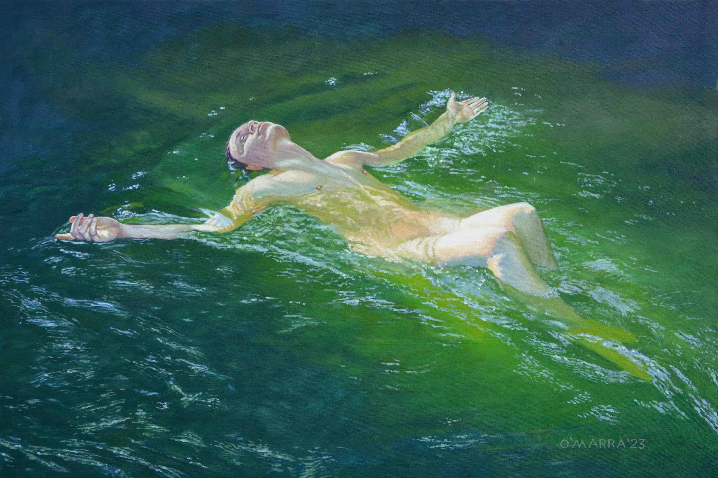 Surface Figure - Surrender, 2023, oil on canvas, 24" x 36"
(Contact me about pricing)