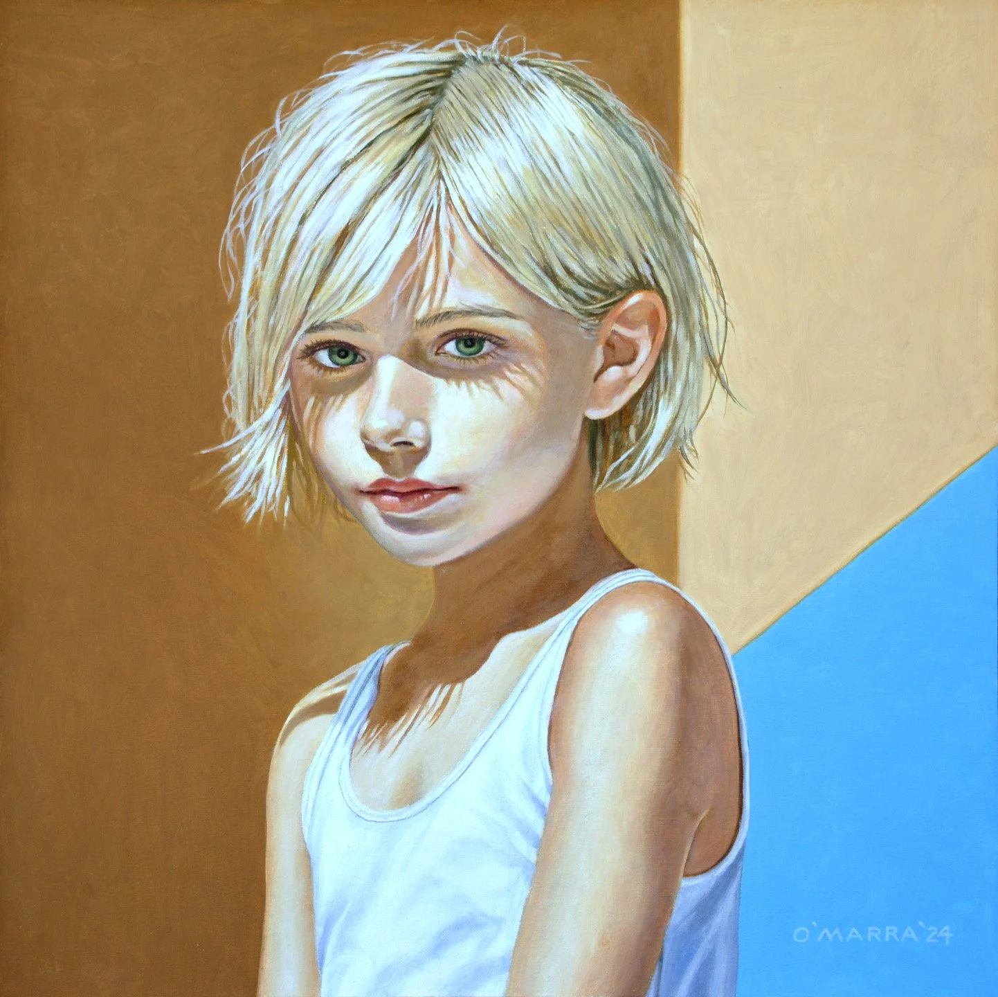 AI Cutie Pie, 2024, oil on wood panel, 24" x 24". (Contact me about pricing)