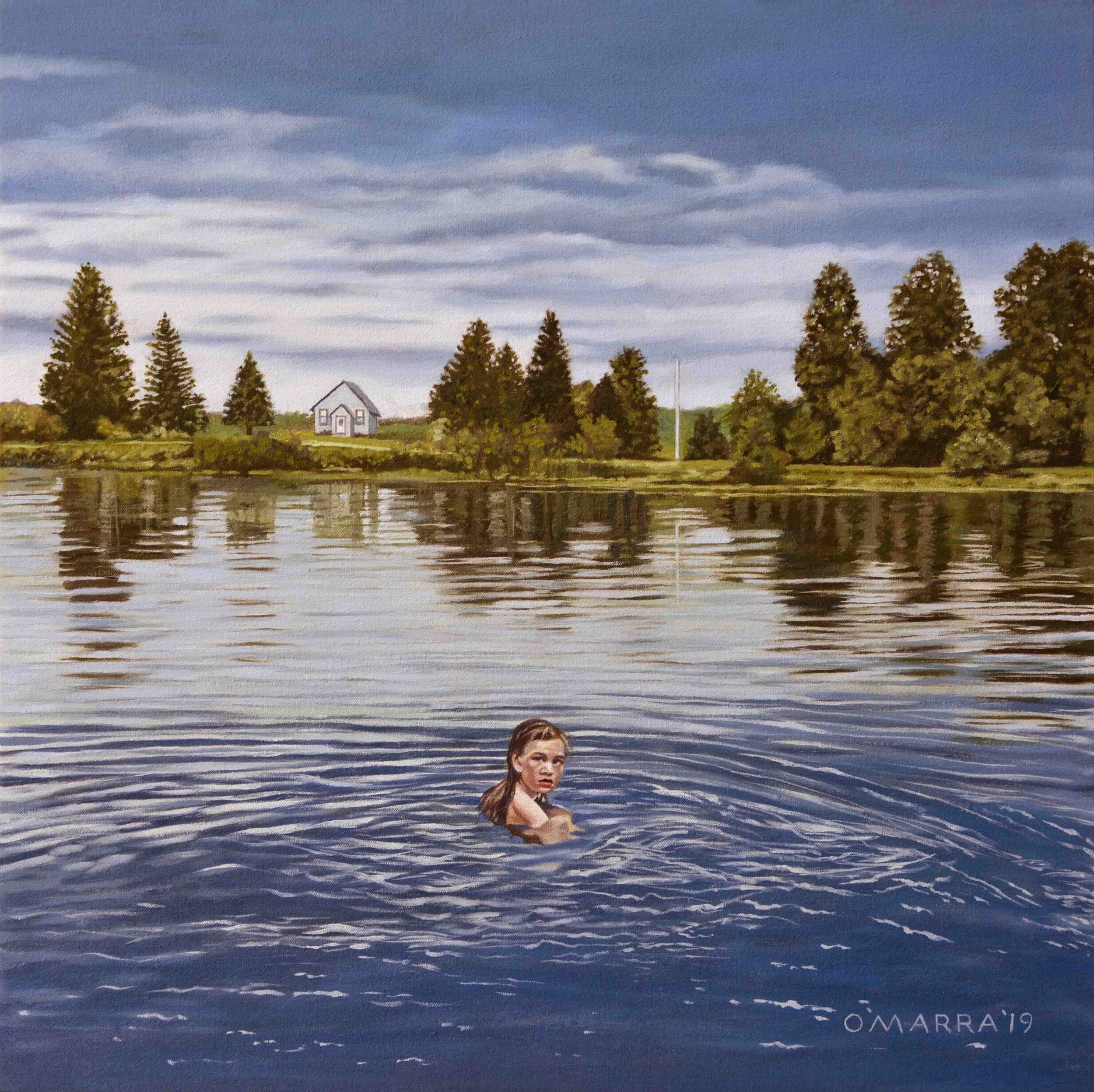 Girl in Dark Water​, oil on canvas, 22" x 22"
(Contact me about pricing)