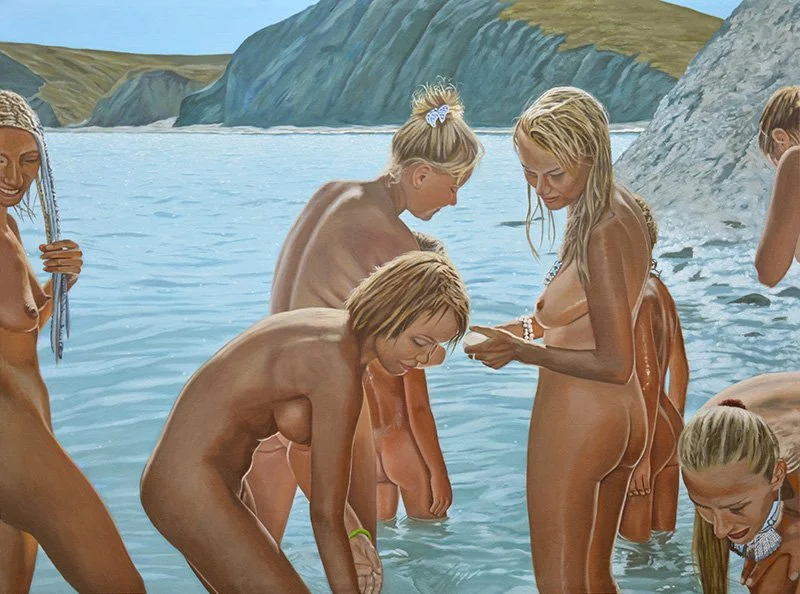 Naturist Bathers, 2015, oil on canvas, 36" x 48"
(Contact me about pricing)