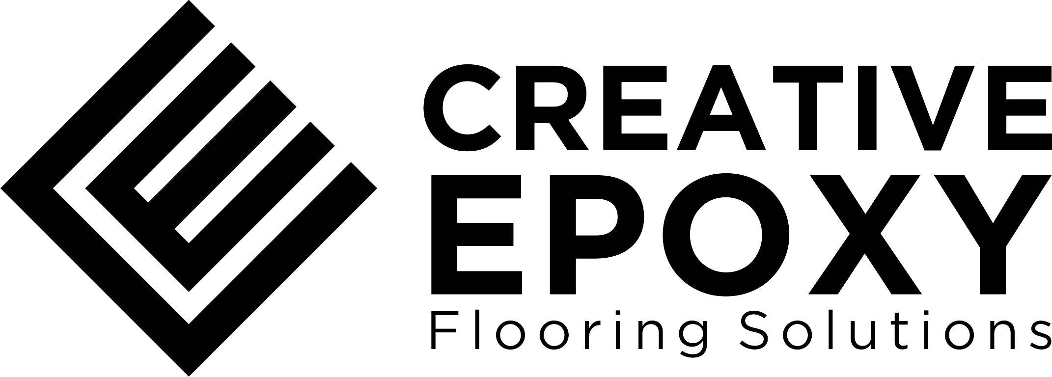 Logo of Creative Epoxy Flooring Solutions featuring a geometric pattern and text.