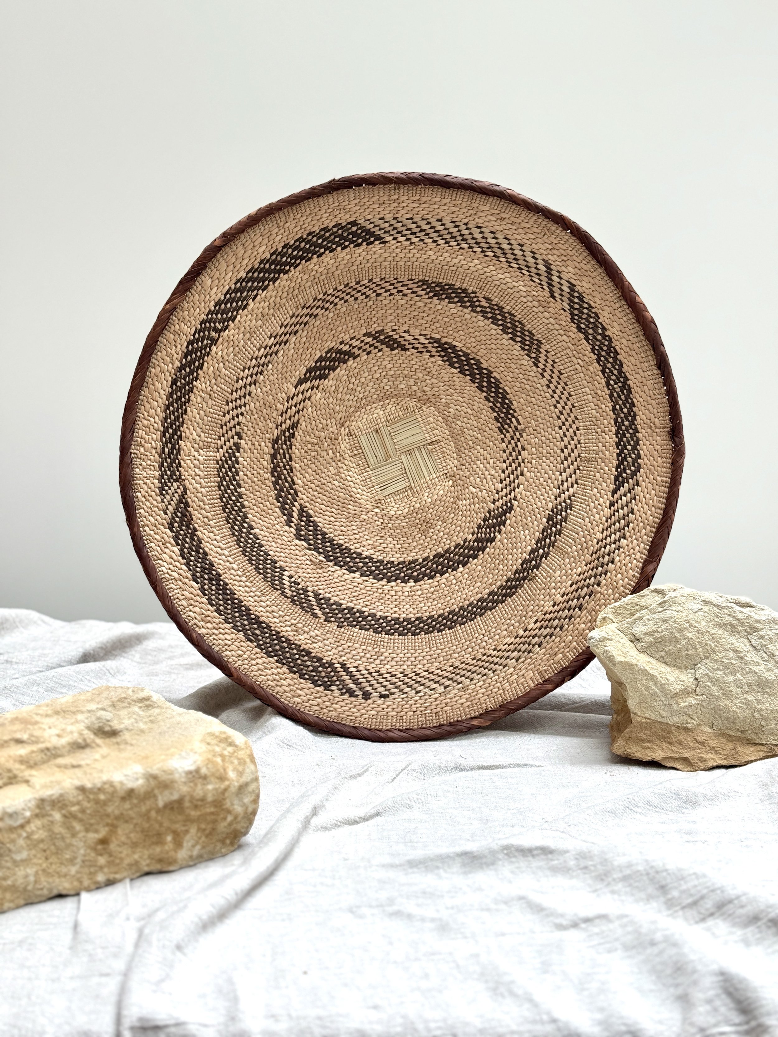 Patricia Ncube's 49cm Circles Ilala Palm Bowl / Basket