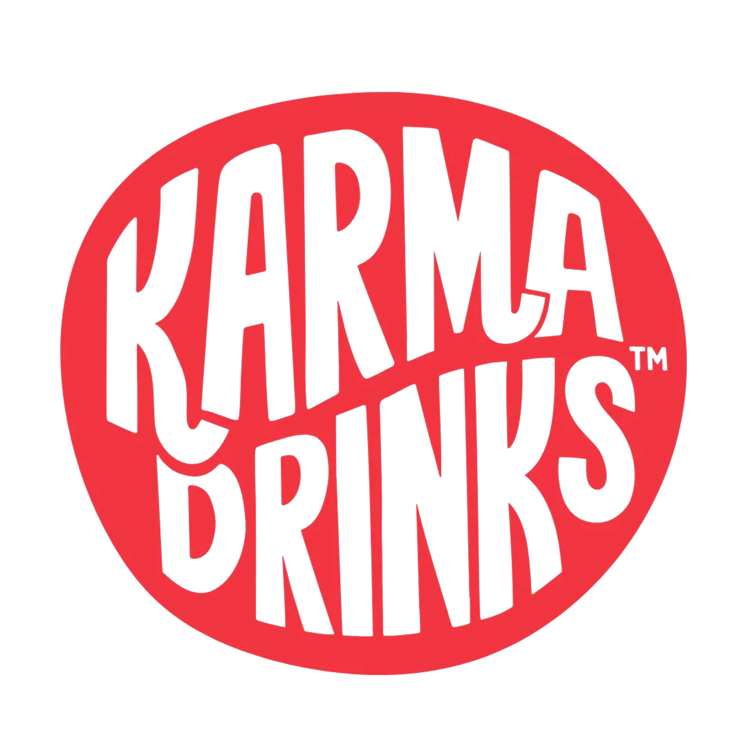 Red circular logo with white text that reads 'KARMYAS DRINKS' in stylized font.